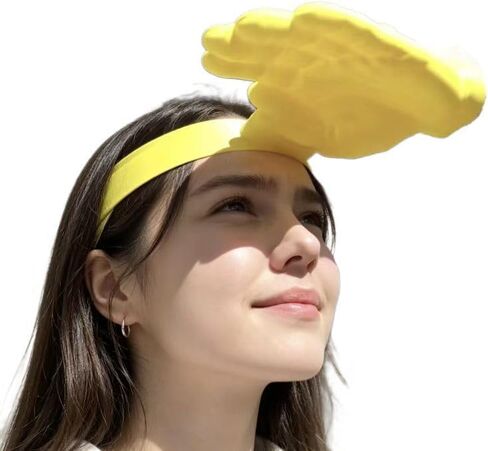 Palm-Sized Sun Hat, Funny Hand Shade Headband, Lightweight Gag Gift Hat for Beach, Festival, Party Yellow in Saudi Arabia