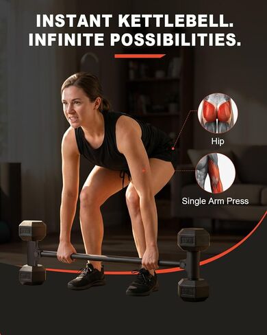 Dumbbell Barbell Converter, Transform Dumbbells to Barbell Bar Adcan support up to 200 lb, Suitable for home fitness use, Squats, Hip Thrust, Deadlifts in Saudi Arabia