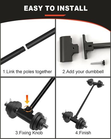 Dumbbell Barbell Converter, Transform Dumbbells to Barbell Bar Adcan support up to 200 lb, Suitable for home fitness use, Squats, Hip Thrust, Deadlifts in Saudi Arabia