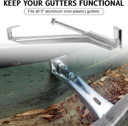 20 Pcs Gutter Hangers 5 inch with Pre-Inserted Quick Screw Gutter Clips, Hidden Gutter Bracket Come with 1/4" Hex Drill Bit for Repair 5" K-Style Aluminum Gutters in Saudi Arabia