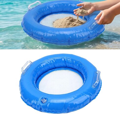 Portable Beach Sifter | Inflatable Floating Sieve with Double Layer Mesh for Fossils Shells Jewelry in Saudi Arabia