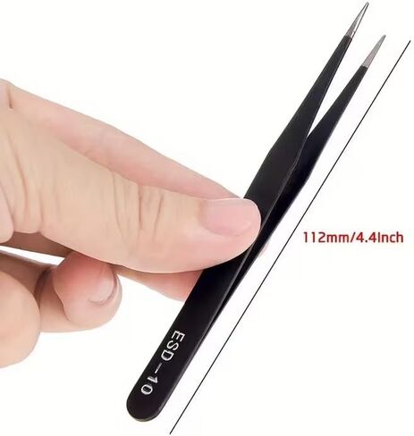 Transform Your Crafting Game with 6pcs ESD Anti-Static Stainless Steel Tweezers - Precision Maintenance & Industrial Repair Curved Tools for Home Working & Model Making in Saudi Arabia