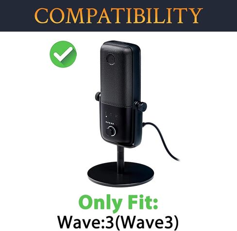 SOULWIT قطعتان من مرشح البوب ​​لموجة Elgato: 3(Wave3)، غطاء ميكروفون واقٍ، رغوة بديلة للزجاج الأمامي - أسود in Kuwait