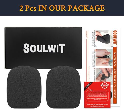 SOULWIT قطعتان من مرشح البوب ​​لموجة Elgato: 3(Wave3)، غطاء ميكروفون واقٍ، رغوة بديلة للزجاج الأمامي - أسود in Kuwait