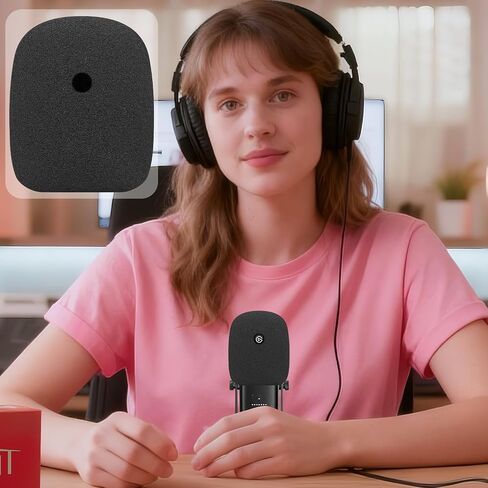SOULWIT قطعتان من مرشح البوب ​​لموجة Elgato: 3(Wave3)، غطاء ميكروفون واقٍ، رغوة بديلة للزجاج الأمامي - أسود in Kuwait