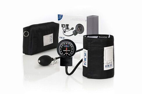 مقياس ضغط الدم الكبير للغاية من MDF Instruments Calibra Pro Aneroid Sphygmomanometer + خالٍ من اللاتكس، حلقة على شكل حرف D بديلة كبيرة للبالغين والأطفال - أنبوب مزدوج in Kuwait