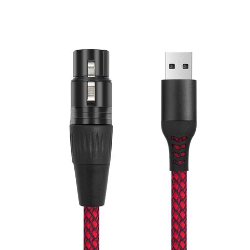 كابل تسجيل 10FT XLR إلى USB، كابل محول وصلة ميكروفون XLR أنثى إلى USB A للميكروفونات أو تسجيل الكاريوكي in Kuwait