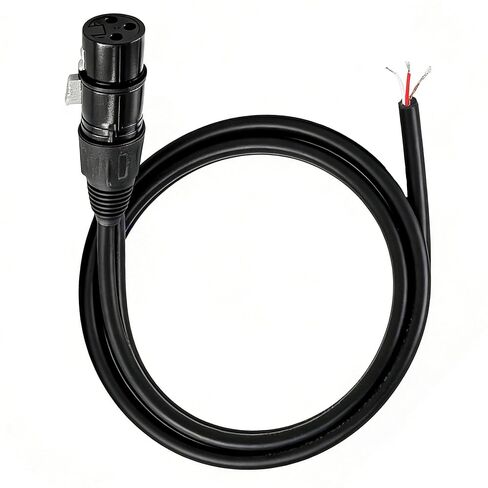 كابل ميكروفون 3PIN XLR، 3-PIN XLR أنثى إلى كابل مكبر صوت ذو طرف مفتوح، كابل صوت بديل DIY لخلاط مضخم الصوت DJ/PA - 2M/6.56FT in Kuwait