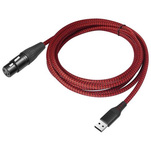 كابل تسجيل 10FT XLR إلى USB، كابل محول وصلة ميكروفون XLR أنثى إلى USB A للميكروفونات أو تسجيل الكاريوكي in Kuwait