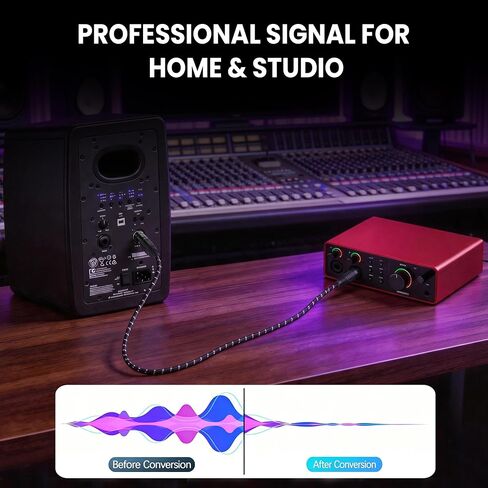 كابلات XLR كابل ميكروفون بطول 3 أقدام 2 حزمة، كابل صوت متوازن 3 دبابيس ذكر إلى أنثى، سلك ميكروفون قصير مجدول من النايلون، موصل OFC in Kuwait