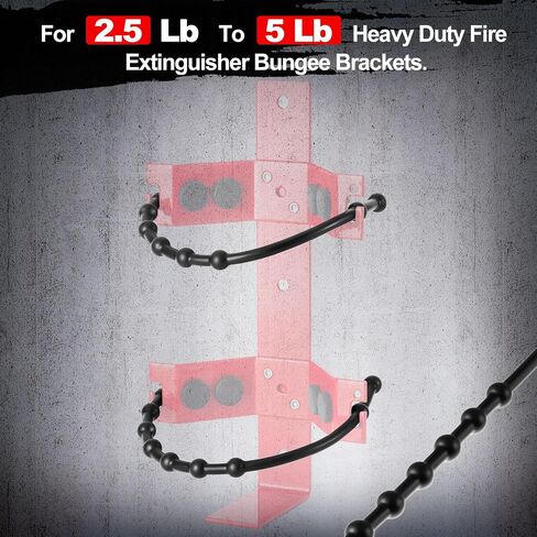 RattanView 4 Pcs 2.5 Lbs and 5 Lbs Fire Extinguisher Replacement Straps, Heavy-Duty Black Rubber Straps for Wall Mount Brackets, Fits Truck Rv Vehicle Boat Home, Quick Release & Firmly Hold in Kuwait