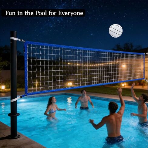 15 x 3ft Pool Volleyball Net with Water Volleyball,Adjustable Length 15ft-27ft Portable Pool Volleyball Net Replacement for Inground Pools（no Poles） in Kuwait
