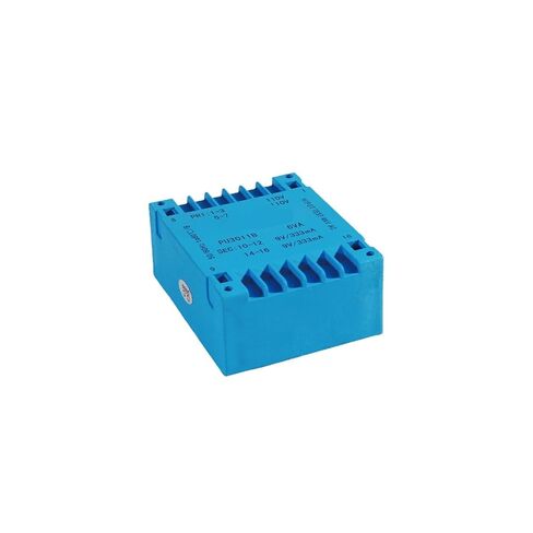 PU3011B 6VA 2 × 110 فولت/2 × 115 فولت 2 × 6 فولت/2 × 7.5 فولت/2 × 9 فولت/2 × 12 فولت/2 × 15 فولت/2 × 18 فولت/2 × 24 فولت PCB محول عزل من النوع المسطح مغلف 1 قطعة (6VA 2x115 فولت 2x15 فولت) in Kuwait