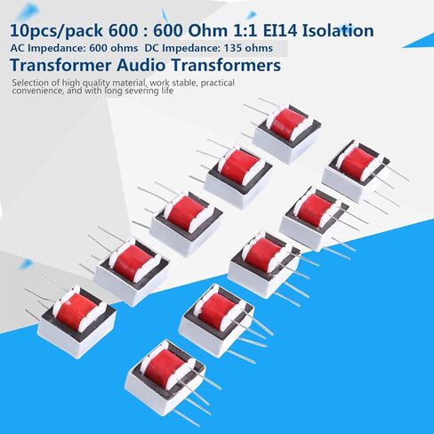 10PCS 600 : 600 Ohm 1:1 Ei14 Isolation Transformer, Audio Transformer Electronic Transformer for Voltage Amplification and Power Output in Kuwait