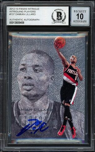 Damian Lillard Autographed 2012-13 Intrigue Rookie Card #137 Auto Grade Gem Mint 10 Beckett BAS #13605408 in Kuwait