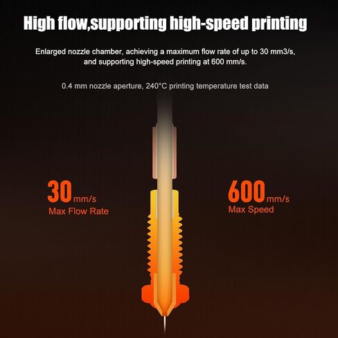 فوهة MK4 لـ Prusa، فوهة ثنائية المعدن من الفولاذ المقوى عالي التدفق 0.4 مم، أنبوب متكامل من سبائك التيتانيوم، يدعم الطباعة عالية السرعة حتى 600 مم/ثانية لطابعات Prusa i3 MK4/XL/MK3.9 ثلاثية الأبعاد in Kuwait
