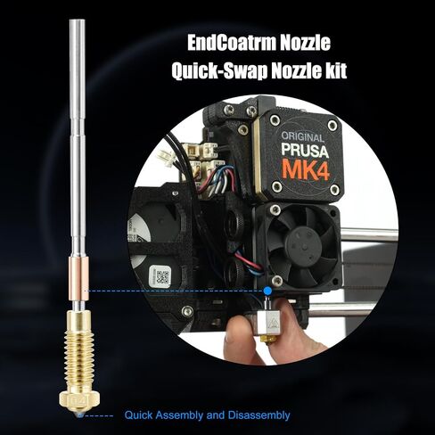 فوهة MK4 لـ Prusa، فوهة ثنائية المعدن من الفولاذ المقوى عالي التدفق 0.4 مم، أنبوب متكامل من سبائك التيتانيوم، يدعم الطباعة عالية السرعة حتى 600 مم/ثانية لطابعات Prusa i3 MK4/XL/MK3.9 ثلاثية الأبعاد in Kuwait
