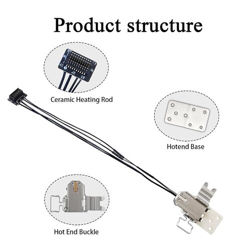 مجموعة أدوات تجميع التدفئة P2S Hotend مشبك قاعدة معدني بالكامل لطابعة Bambu Lab ثلاثية الأبعاد | مجموعة حرارية ذات نهاية ساخنة مع الثرمستور وخرطوشة السخان، قاعدة معزولة من السيراميك والزركونيا، مقاومة للحرارة حتى 2200 درجة مئوية، قابلة للتبديل السريع in Kuwait