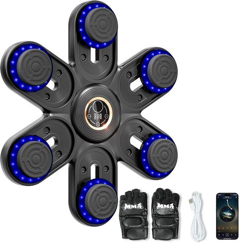 Sportneer Music Boxing Machine for Kids and Adults, Bluetooth Smart Music Punching Machine with Gloves and Movable Punching Pads, Wall Mounted Boxing Training Equipment for Home Gym Office Gift in Kuwait