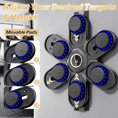 Sportneer Music Boxing Machine for Kids and Adults, Bluetooth Smart Music Punching Machine with Gloves and Movable Punching Pads, Wall Mounted Boxing Training Equipment for Home Gym Office Gift in Kuwait