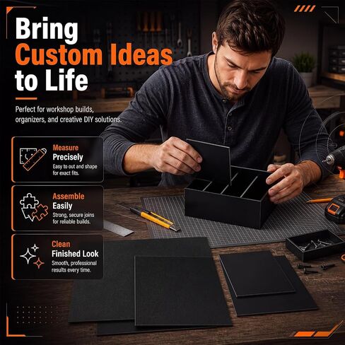 6 قطع من صفائح بلاستيك ABS متعددة الأحجام 8 × 12، 12 × 12، 12 × 16 بوصة 1/16 سميكة ذات سطح مزدوج محكم وناعم أسود صلب ABS لوح بلاستيكي قابل للتشكيل بالحرارة قوة تأثير للمنزل الصناعي DIY in Kuwait