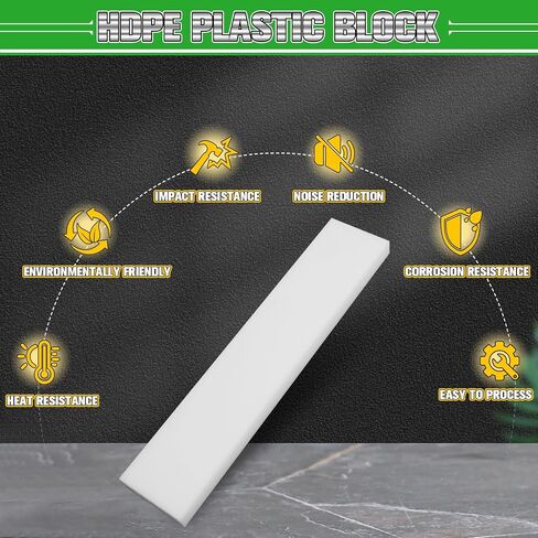 White HDPE Plastic Block 3/4" Thick, 3" X 15" High-Density Polyethylene Sheet in Kuwait