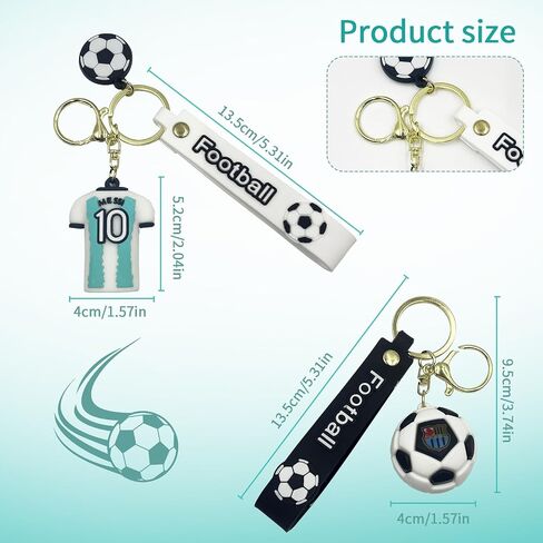 2 Pcs Soccer Football Keychains Soccer Gifts Key Chain, Football Inspirational Keyring Sports Fan Silicone Key Rings Football Keys Chains, Cute Soccer Ball Keyring for keys, Gift Souvenirs for Fans in Kuwait