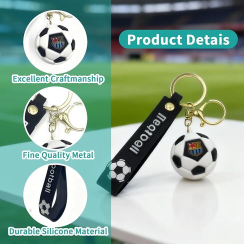 2 Pcs Soccer Football Keychains Soccer Gifts Key Chain, Football Inspirational Keyring Sports Fan Silicone Key Rings Football Keys Chains, Cute Soccer Ball Keyring for keys, Gift Souvenirs for Fans in Kuwait