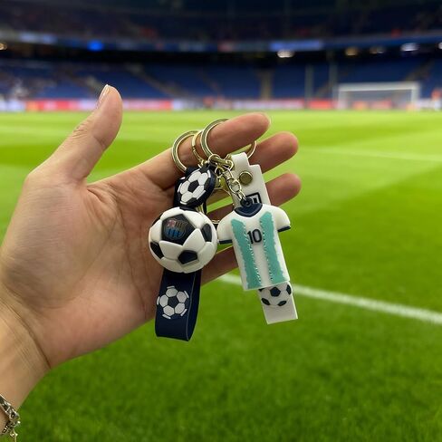 2 Pcs Soccer Football Keychains Soccer Gifts Key Chain, Football Inspirational Keyring Sports Fan Silicone Key Rings Football Keys Chains, Cute Soccer Ball Keyring for keys, Gift Souvenirs for Fans in Kuwait