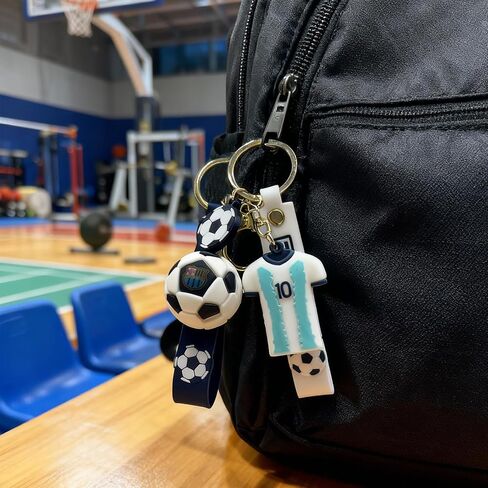 2 Pcs Soccer Football Keychains Soccer Gifts Key Chain, Football Inspirational Keyring Sports Fan Silicone Key Rings Football Keys Chains, Cute Soccer Ball Keyring for keys, Gift Souvenirs for Fans in Kuwait