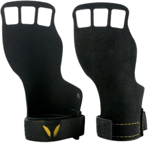 Victory Grips Men's Leather 3-FC Hand Grips for Cross Training & Gymnastics – 3 Finger Full Coverage Genuine Leather Palm Grips with Classic Minimalist Wrist Design – 1 Pair in Kuwait