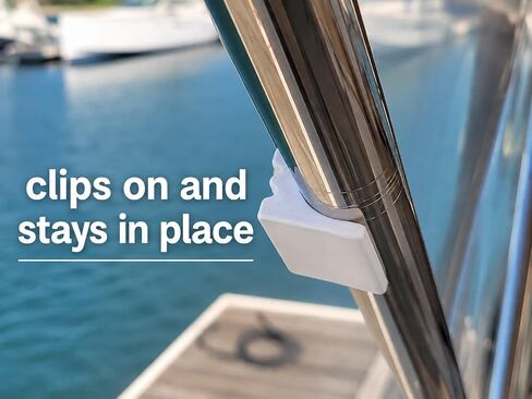 فواصل ستائر جانبية علوية من Boat Bimini للأعمدة، ومشابك حماية النوافذ من الزجاج Isinglass - 10 عبوات - أبيض in Kuwait