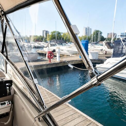 فواصل ستائر جانبية علوية من Boat Bimini للأعمدة، ومشابك حماية النوافذ من الزجاج Isinglass - 10 عبوات - أبيض in Kuwait