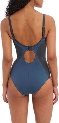 بدلة سباحة Freya للسيدات قطعة واحدة Freestyle Underwire Moulded، AS3969، دنيم، 34FF in Kuwait
