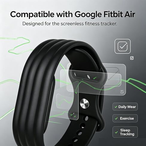 حزام بديل متوافق مع Google Fitbit Air، سوار بديل لتتبع اللياقة البدنية، حزام سيليكون ناعم، سوار معصم قابل للتعديل in Kuwait