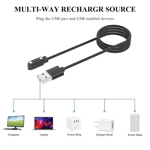 Mugust Gloryfit Smart Watch Charger, 4mm Magnetic USB Charging Cable for Gloryfit T80 T70 T60 T50 P99 P98 Smart Watches in Kuwait
