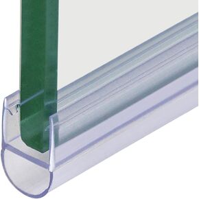 U Type Glass Door Bottom Seal, 27.5" Long Cutable Waterproof Shower Door Sweep, Automatic Door Gap Sealing Anti-Collision for 0.59" (15mm) Glass in Saudi Arabia