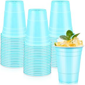 50 كوب بلاستيكي وردي فاتح من LANLISA، أكواب للاستعمال مرة واحدة سعة 16 أونصة، أكواب للشرب لحفلات أعياد الميلاد، وعيد الحب، وحفلات استقبال المولود الجديد، وحفلات عيد الفصح، وعيد الأم in Kuwait