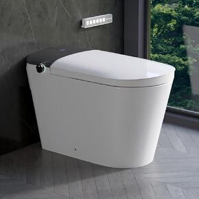 DeerValley Smart Toilet with Bidet Built In, Auto Open/Close, 1000 MaP Auto Dual Flush, Adaptive Temperature Control, Bubble Massage Wash, Foam Shield, ADA Height, Pump-Assisted for Low Water Pressure in Kuwait