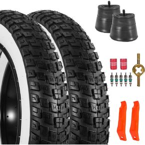 أنبوبان للإطارات الدهنية مقاس 20x4.5، إطار دراجة مقاس 20 بوصة، إطارات وأنابيب الدراجة الجبلية، إطارات دراجات بديلة قابلة للطي مع رافعتين للإطارات للدراجة الكهربائية، ملحقات الدراجة الإلكترونية in Kuwait