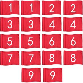 18 قطعة من أعلام الجولف الصغيرة مع أنبوب مدمج مقاس 8.9 × 5.7 بوصة من النايلون 1-9 أعلام دبوس الجولف للفناء الخلفي والحديقة وممارسة وضع الفتحة الخضراء في الأماكن المغلقة والمفتوحة in Kuwait