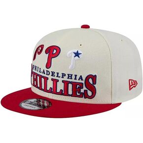 New Era Philadelphia Phillies Men's White Adjustable Archive 9FIFTY Snapback Cap - MLB Flat Bill Structured Baseball Hat in Kuwait