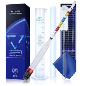 Hydrometer Test Kit, Triple Scale Alcohol Tester Hydrometer for Wine, Beer, Kombucha & Mead, Wine Making Kit, (ABV Tester, Brix, Specific Gravity Hydrometer) + Hydrometer Test Jar for Home Brewing Kit in Saudi Arabia