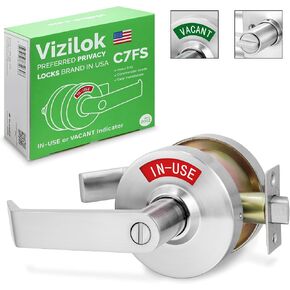 قفل باب تجاري VIZILOK لخصوصية الحمام، قفل مؤشر للخدمة الشاقة من الكروم الساتان، ANSI Grade2، مثالي للمطاعم، والمكاتب الطبية، وAirbnb، ومساكن الطلبة، وصالات الألعاب الرياضية، وغرف القياس in Kuwait