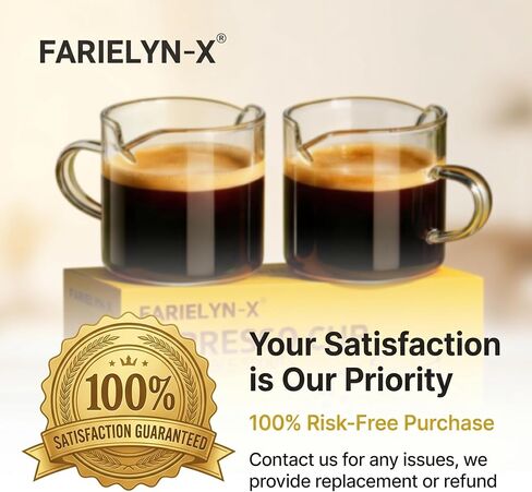 طقم أكواب إسبرسو Farielyn-X® بوزن 5 أونصة مكون من قطعتين، وأكواب ذات فوهة مزدوجة، وكؤوس صغيرة، وكوب حليب بمقبض، وزجاج شفاف، وإكسسوارات إسبرسو لصنع حلويات القهوة وآلة تزيين السلطة in Kuwait