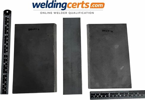 3/8" Welder Certification Test Plate for AWS D-1.1 Limited-Thickness Qualification with 1/4" x 2" x 8" Backing Strip. Fully-Assembled with 1/4" Landing Gap and 45 Degree Bevel in Kuwait