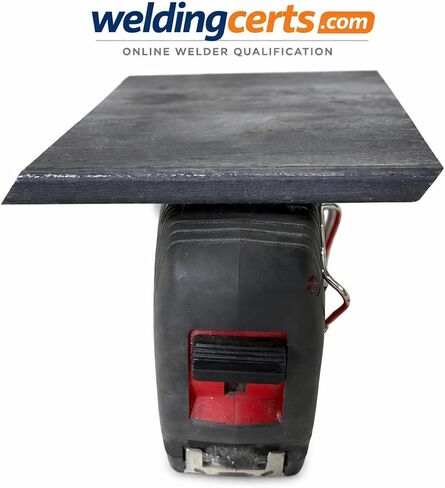 3/8" Welder Certification Test Plate for AWS D-1.1 Limited-Thickness Qualification with 1/4" x 2" x 8" Backing Strip. Fully-Assembled with 1/4" Landing Gap and 45 Degree Bevel in Kuwait