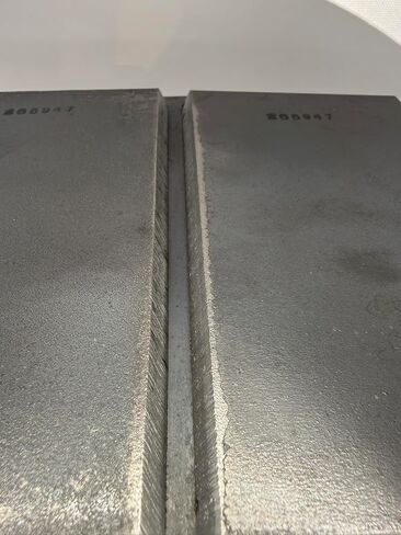 3/8" Welder Certification Test Plate for AWS D-1.1 Limited-Thickness Qualification with 1/4" x 2" x 8" Backing Strip. Fully-Assembled with 1/4" Landing Gap and 45 Degree Bevel in Kuwait