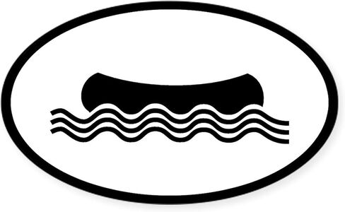 CafePress Canoe Shape Oval Bumper Sticker Car Decal in Kuwait
