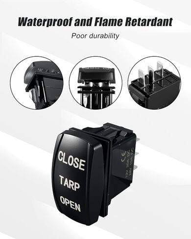 3 Position ‎3 Terminal Dump Truck Tarp Rocker Switch 12V 20A Replace 13979 Double Momentary, ON-Off-ON in Kuwait